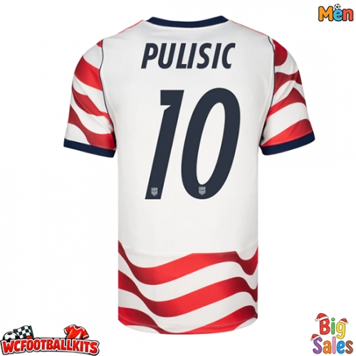 United States Christian Pulisic #10 Replica Home Stadium Shirt World Cup 2026 Short Sleeve